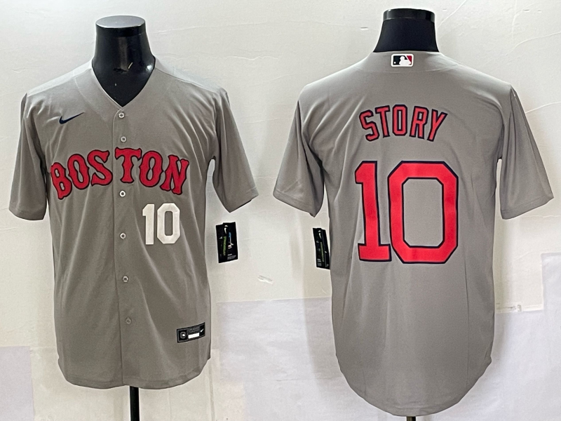 Men Boston Red Sox #10 Story grey 2025 Nike MLB Jersey 0->boston red sox->MLB Jersey